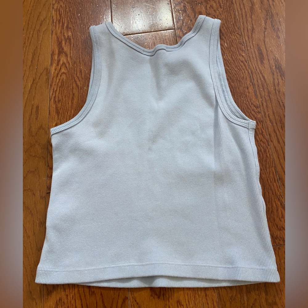 perfectwhitetee Light Blue Ribbed Tank Top - Picture 6 of 8